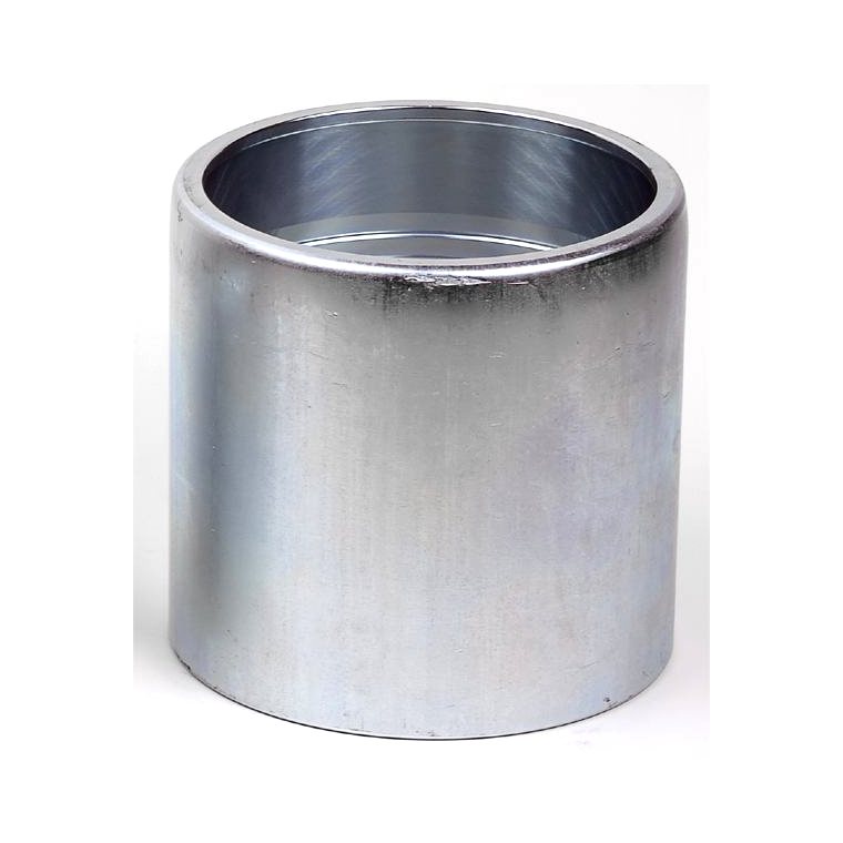 F70 external swage crimped ferrule with collar — hot finished seamless steel tube, zinc plated, for oil suction and discharge hose
