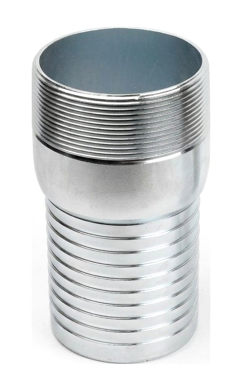 Sunze FDK5N grooved crimp-style KC nipple — zinc-plated seamless steel tube with serrated shank and male NPT thread