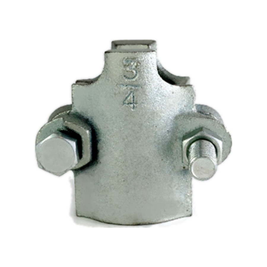 Interlocking hose clamp, two bolt cast ductile zinc plated