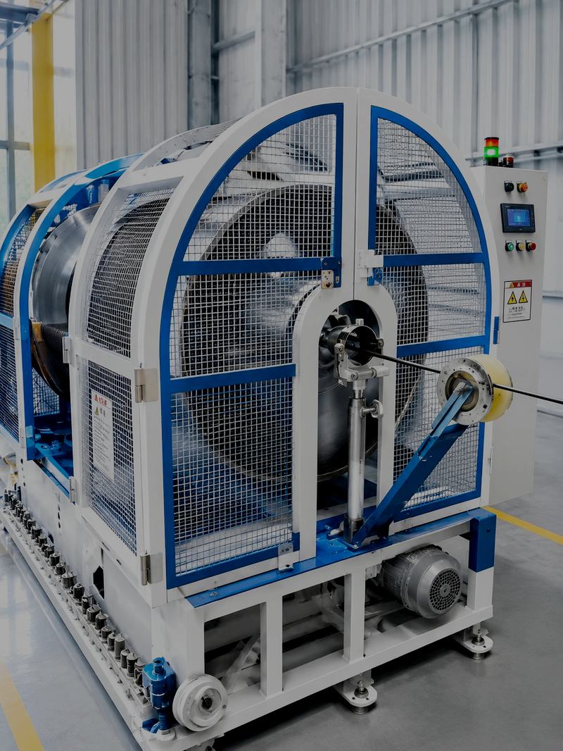Nylon tape wrapping line with take-up winder for welding hose curing preparation